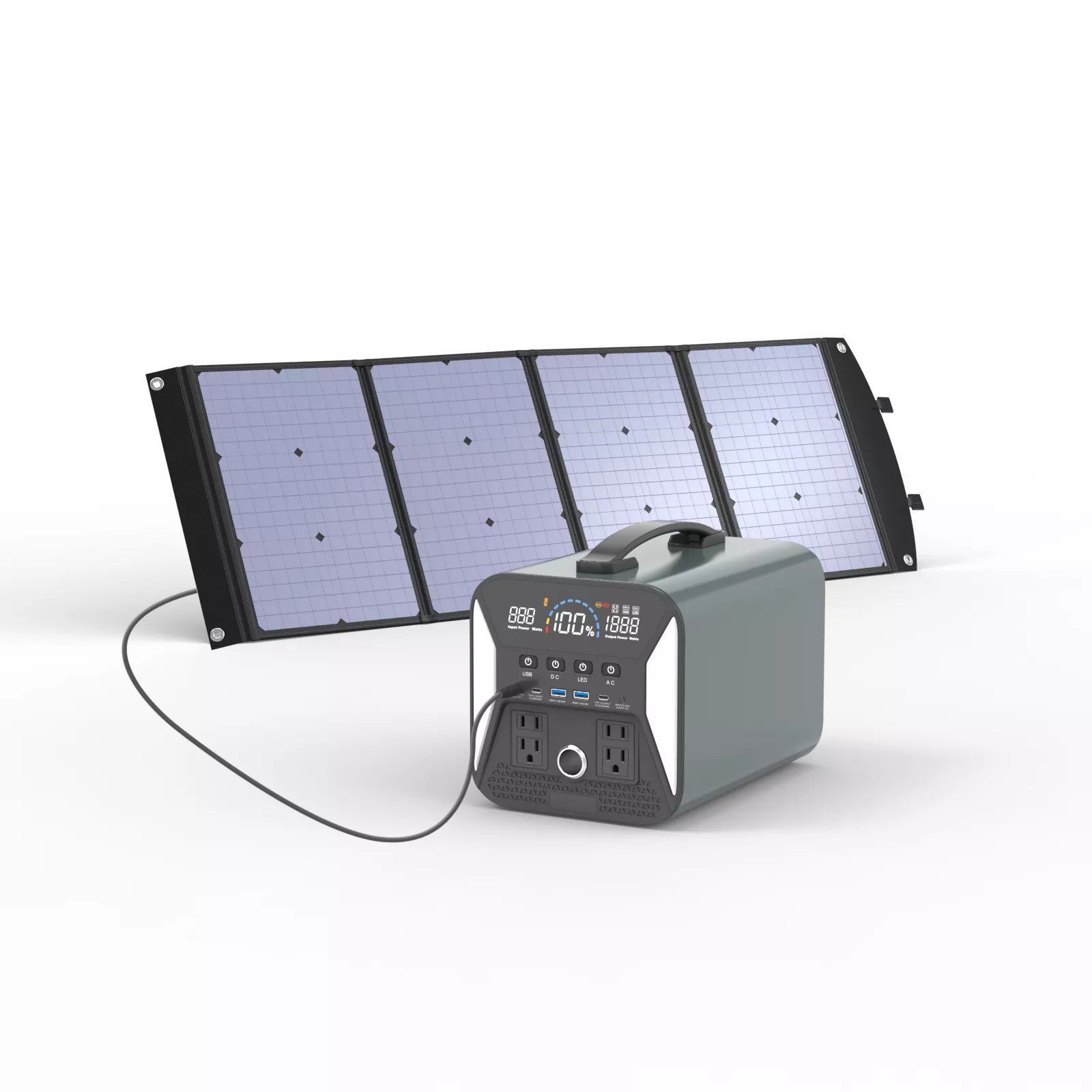 Kit sistema solar: 1Kwh de batería- potencia máxima 1kw + Panel 100 watts