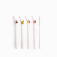 Pitillos de vidrio frutas set x4
