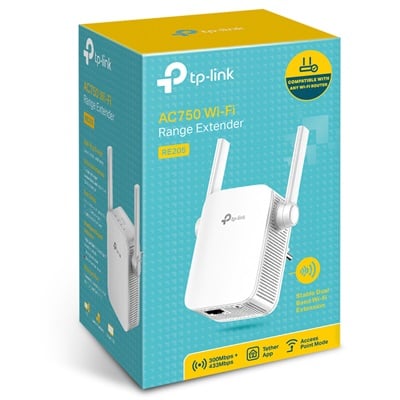 EXTENSOR WIFI TP-LINK AC750 MBPS RE205 WALLPLUG 2 ANTENAS