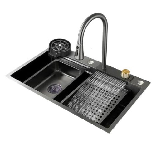 FREGADERO MULTINACIONAL INOX GRAFITO 75X45CM C GRIFERIA 4FRID15