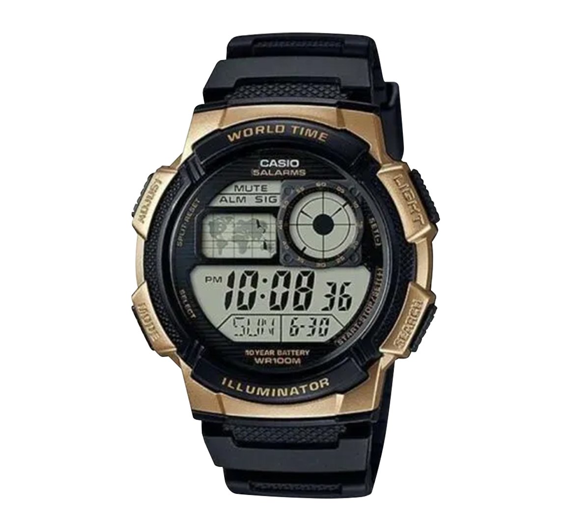 Reloj Casio Cronómetro  Alarma 10 Bar led