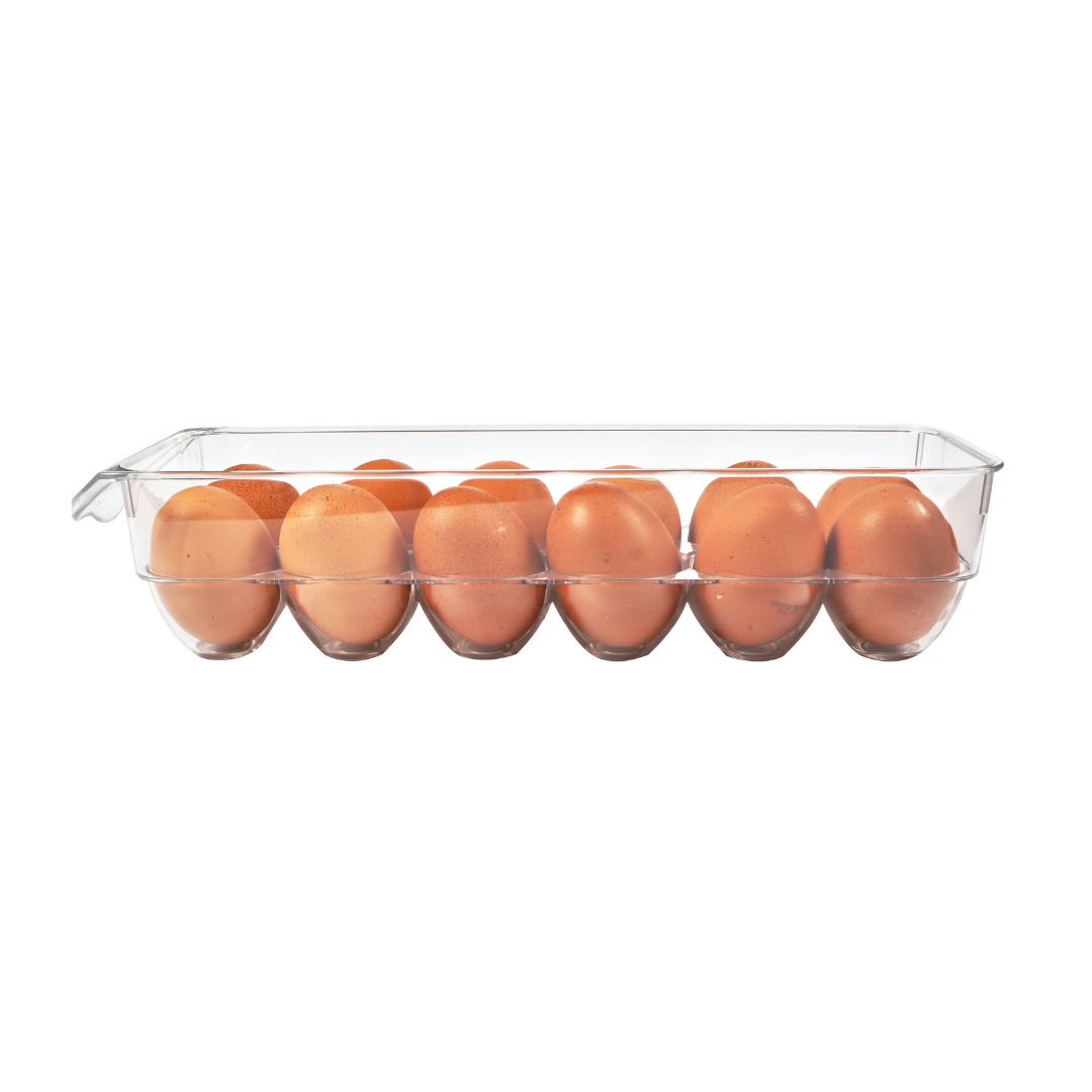 Organizador acrílico de huevos con tapa