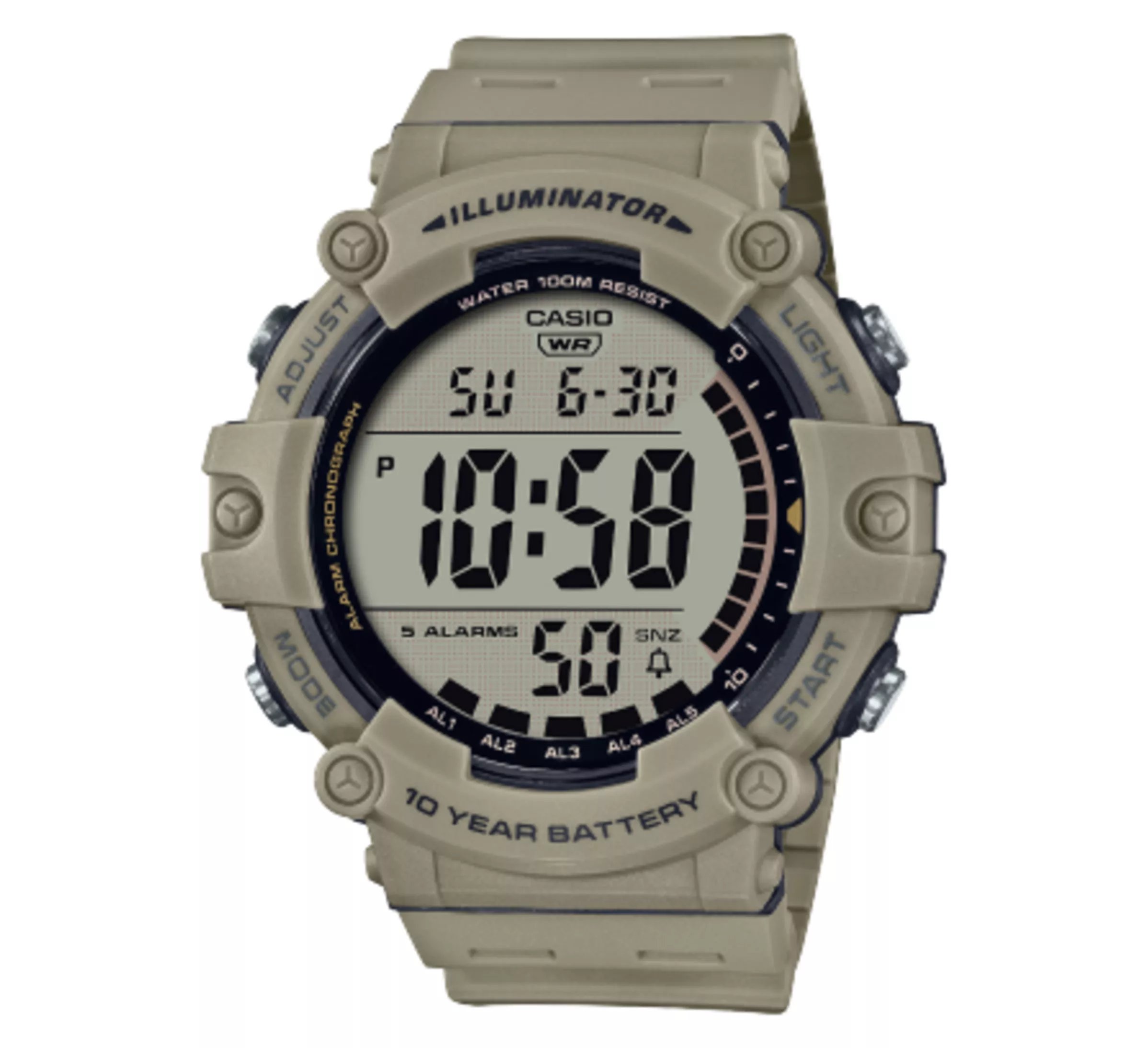 CASIO reloj correa de resina resistente agua