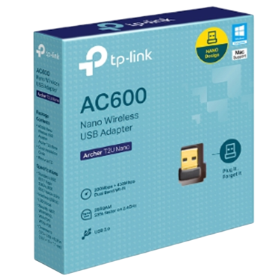 ADAPTADOR TP-LINK TPLINK USB A WIFI 600 MBPS NANO AC DUAL BAND T2U