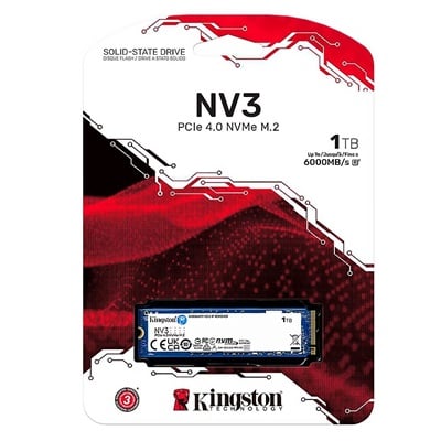 SSD DISCO SOLIDO KINGSTON NV3 1 TB M.2 2280 SNV3S-1000G PCIE 4.0 X 4 NVME 6000-4000MB-S NAND 3D