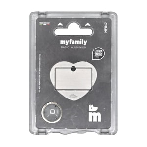 My Family Placa Basic Aluminio Corazon Grande Gris *1