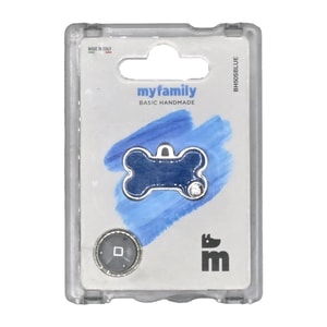 My Family Identificadores Placa Basic Handmade Hueso Perro Pequeño Azul 001 *1