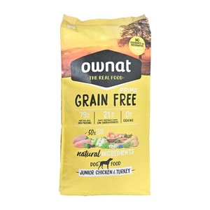 Ownat Balanceado Seco Para Perro Junior Grain Free Sabor Pollo/Pavo *12Kg