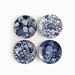 Plato mediano Jardín Índigo 21cm set x4