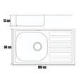 FREGADERO ACERO INOX 100X50CM PAOLO 1PZ