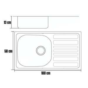 FREGADERO ACERO INOX 100X50CM PAOLO 1PZ