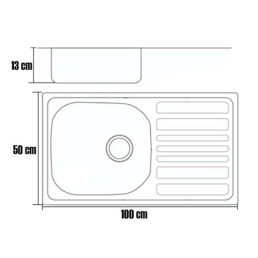 FREGADERO ACERO INOX 100X50CM PAOLO 1PZ