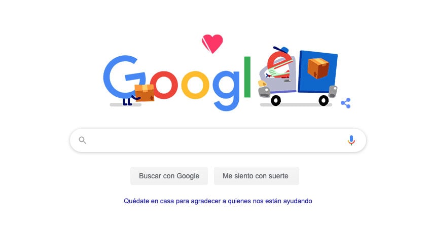 Google dedica doodle a trabajadores de paquetería y envíos