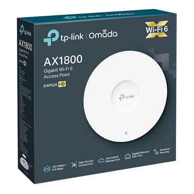 ACCESS POINT TP-LINK EAP620-HD OMADA AX1800 WIFI 6 MULTI-GIGABIT DE TECHO POE