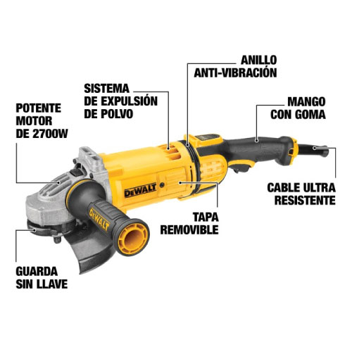 ESMERILADORA ANGULAR DEWALT 7"/2700W DWE4577
