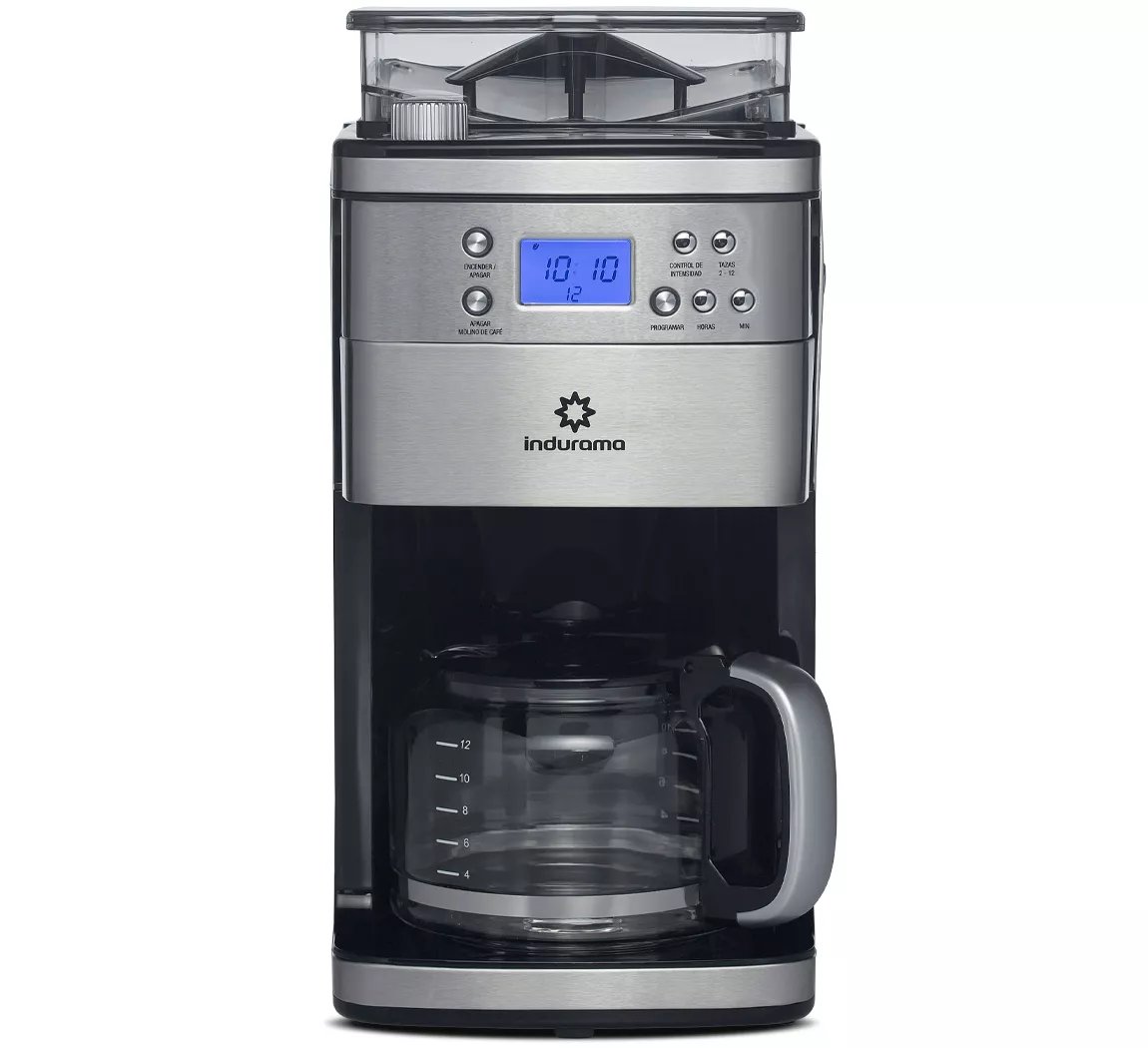 Indurama Cafetera Con Molino 1.5 Lt Pantalla Lcd Temporizador