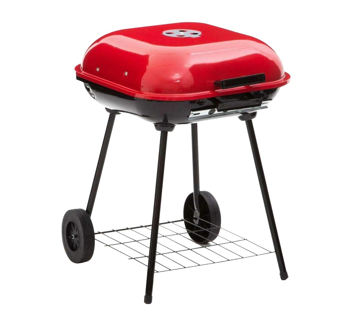 SM Parrilla Asadora Tapa Abatible Patas con Ruedas