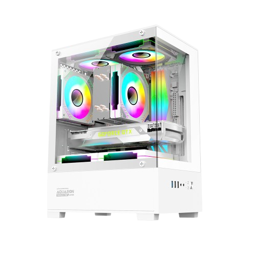 CASE ARMAGGEDDON AQUARON DUPLEX ONE ARGB / 3 FANS  - WHITE