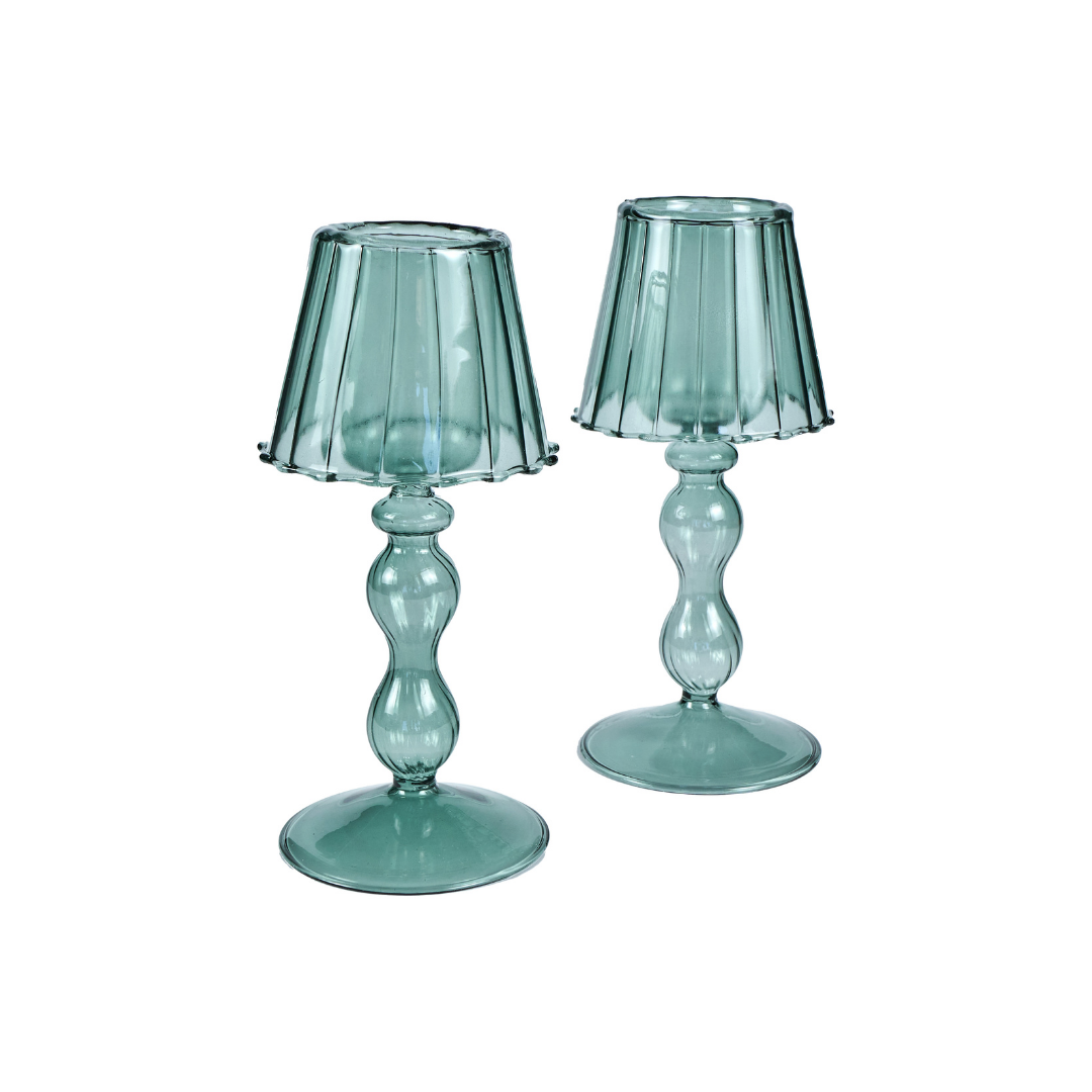 Candelabros de vidrio con textura - SET X 2