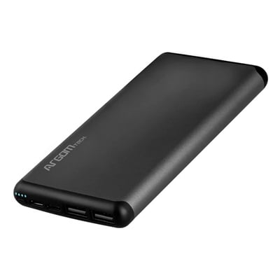 POWER BANK ARGOM S12 12000 MAH ARG-PB-1150BK ALUMINIUM WITH CABLE BLACK