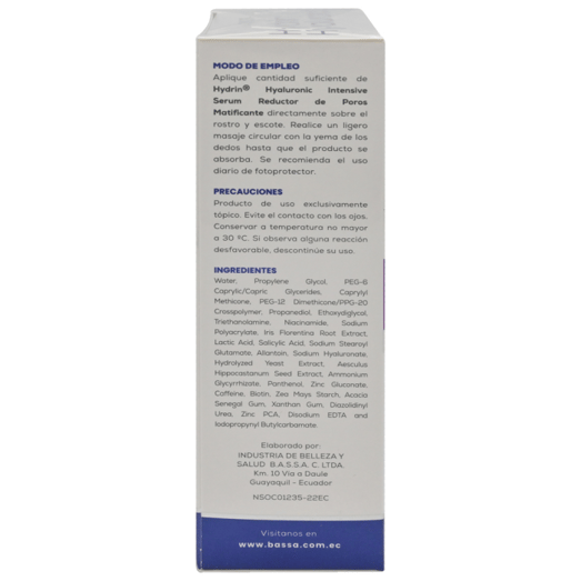Hydrin Hyaluronic Sérum Reductor Poros 30 ml
