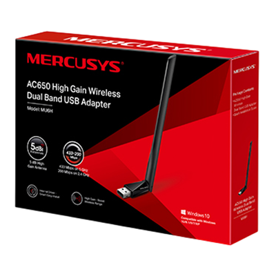 ADAPTADOR USB MERCUSYS TP-LINK  TPLINK MU6H INALAMBRICO DUAL BAND ROMPEMUROS AC650MBPS