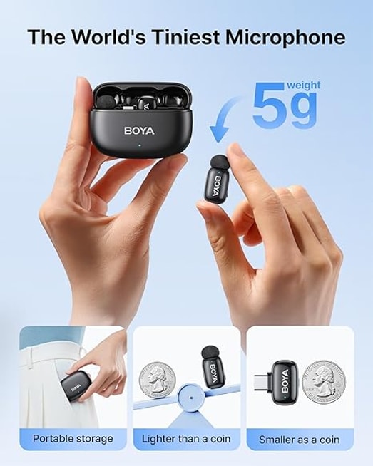 OPEN BOX | Mini micrófono inalámbrico para Andriod/Tablets/PC con interfaz USB C
