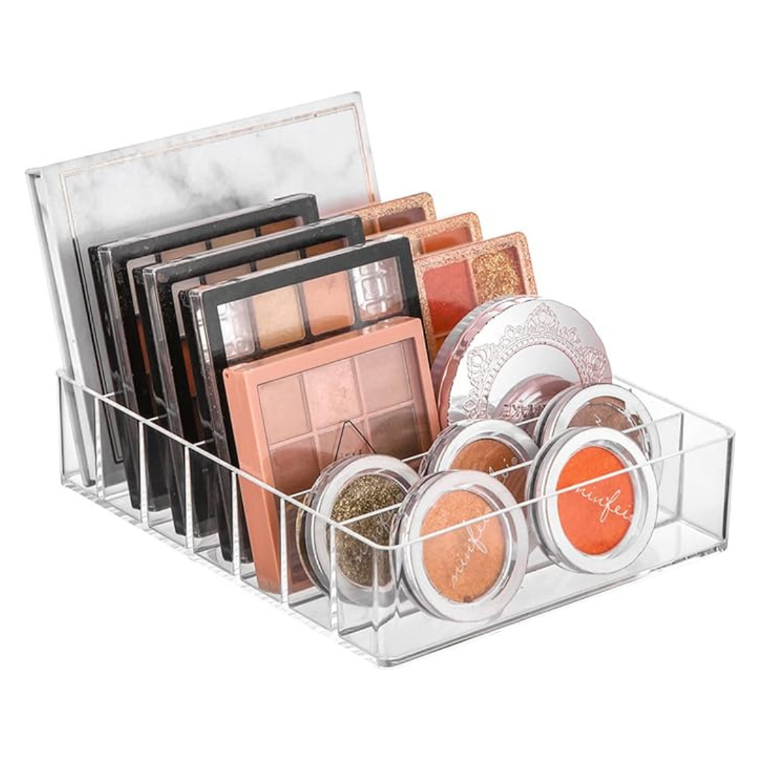 Organizador de maquillaje cuadrado con divisiones