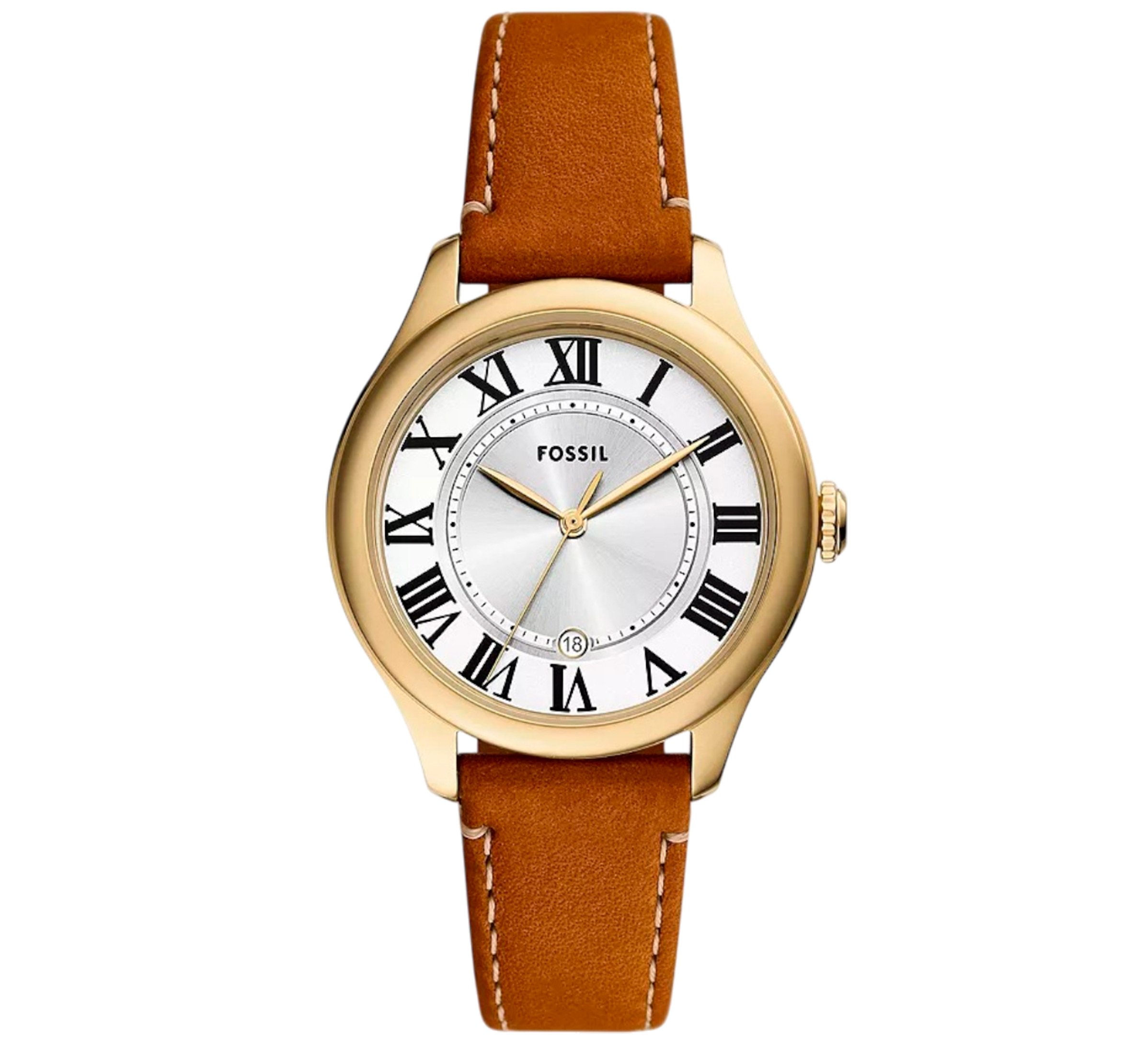 Fossil Reloj Analógico dorado / café