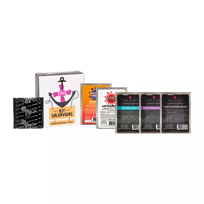 Kit Salvavidas: Lubricante, Retardante, Estrechante, Preservativo, Multiorgasmos en Un Solo Pack