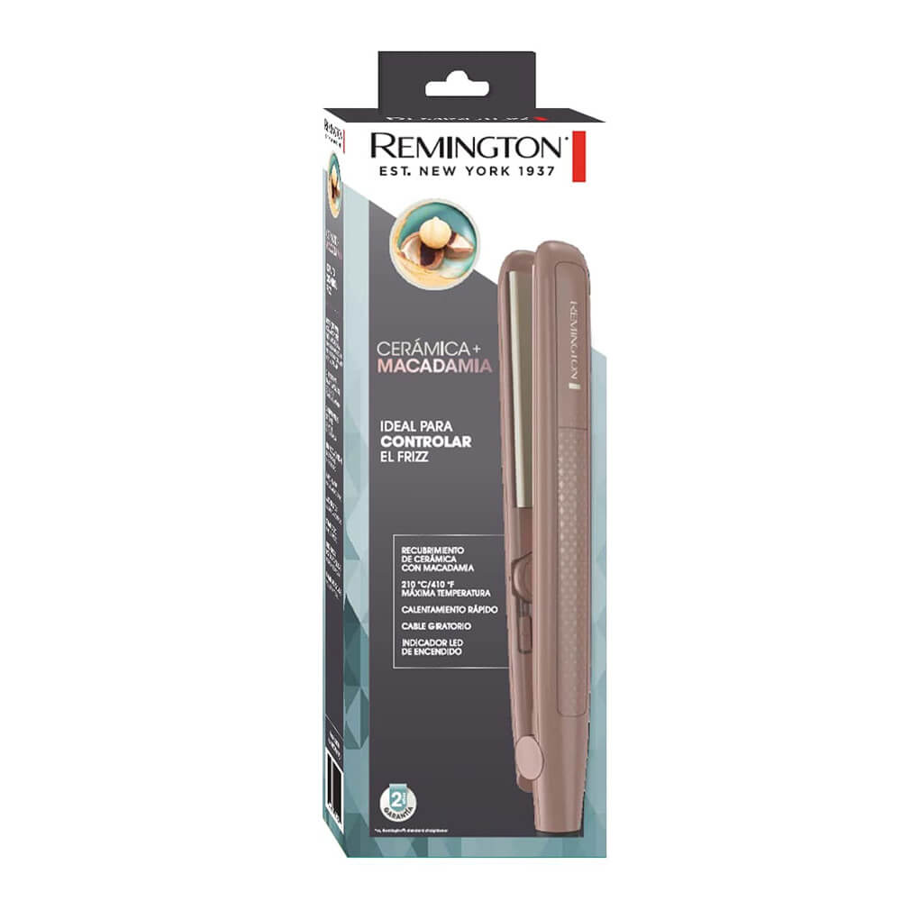 PLANCHA DE CABELLO REMINGTON PLACAS DE CERAMICA CON MACADAMIA 210 GRADOS