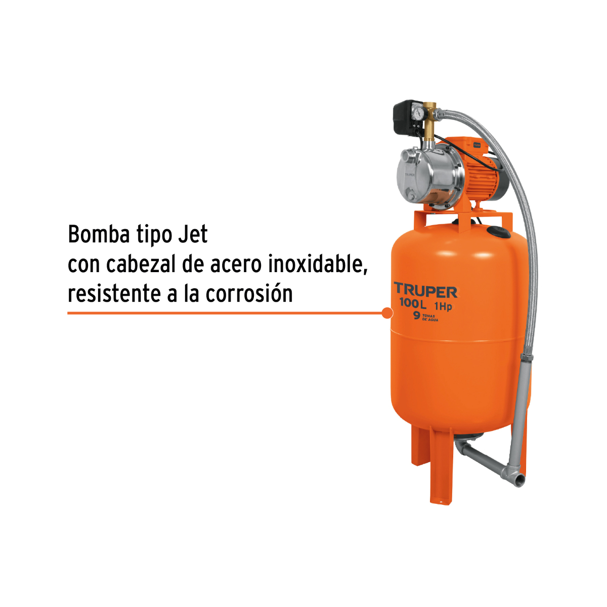 SISTEMA HIDRO. JET 1HP TANQUE 100LT. TRUPER 12255