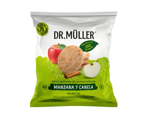DR.MULLER MINI GALLETAS MANZANA CANELA 25G - CAJA 32 UNIDADES