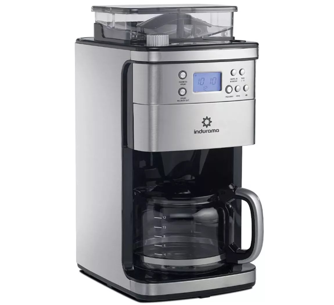 Indurama Cafetera Con Molino 1.5 Lt Pantalla Lcd Temporizador
