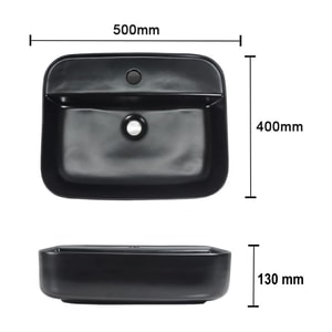 LAVABO CUADRADO NEGRO MATE 500X400X130MM 4GNT112