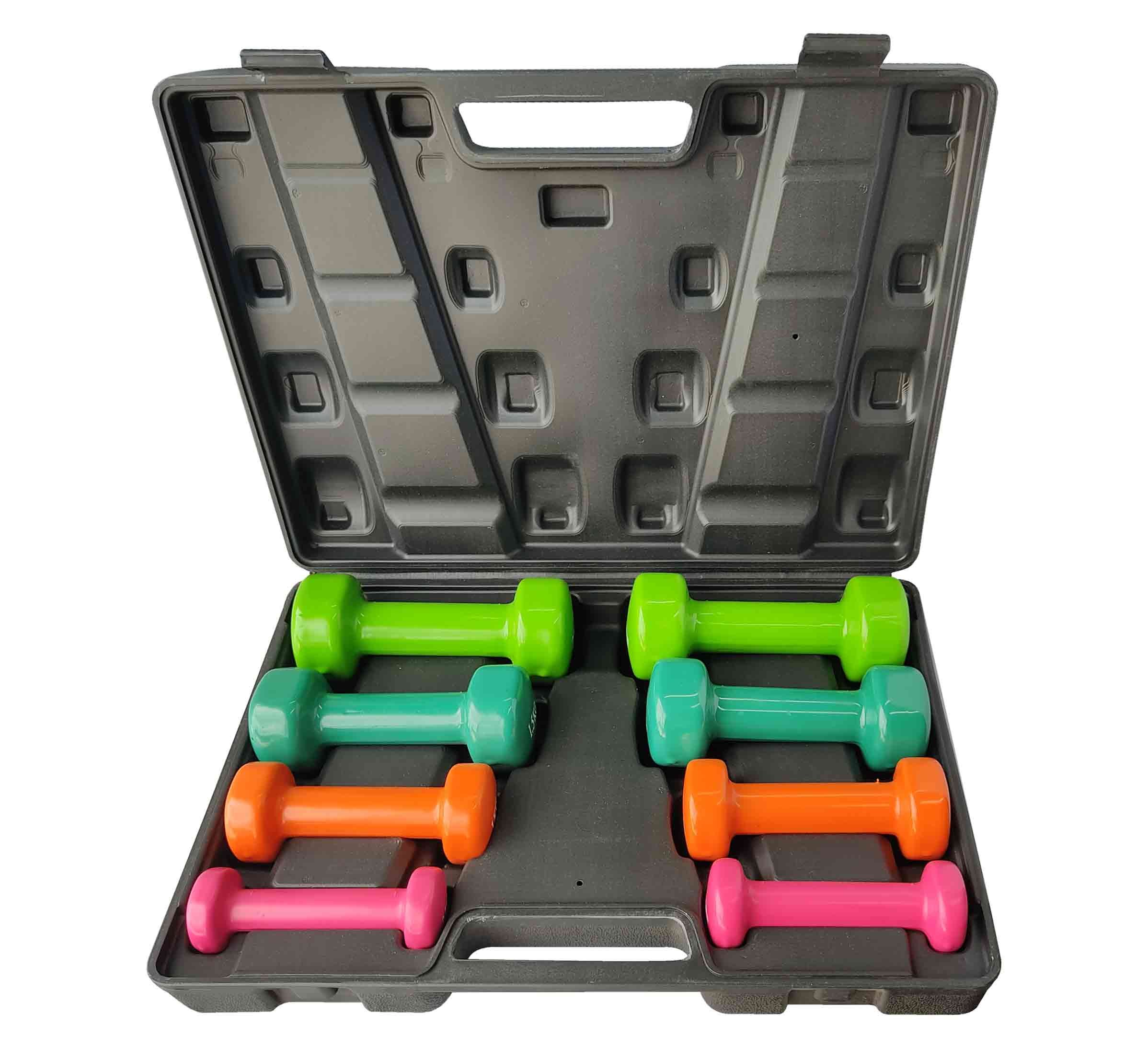 Yanre juego de mancuernas de vinilo  0.5kg-1kg-1.5kg-2kg