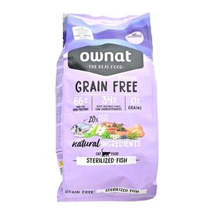 Ownat Balanceado Seco Para Gato Esterilizados Grain Free Sabor Pescado *1Kg