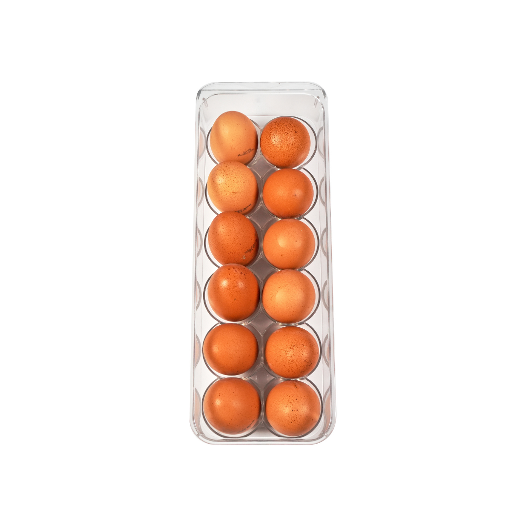 Organizador acrílico de huevos con tapa