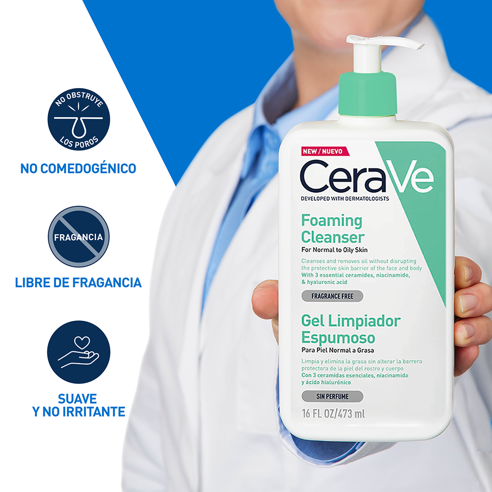 Cerave Gel Limpiador Espumoso Cara-Cuerpo 473 ml