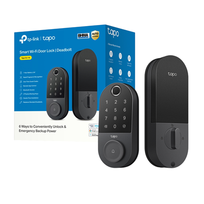 CERRADURA INTELIGENTE WIFI TP-LINK TPLINK TAPO DL110 BLACK 6 ACCESOS HUELLA DIGITAL CARGA USB-C BATERIA IP65