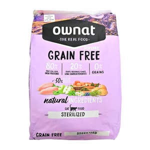Ownat Balanceado Seco Para Gato Esterilizado Grain Free Sabor Pollo/Pavo *3Kg