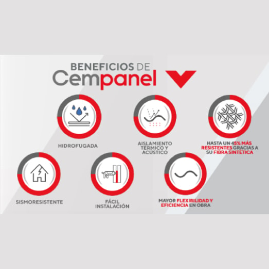 PANEL FIBROCEMENTO 17MM(1.22X2.44) 90.67KG CEMPANEL (5%)