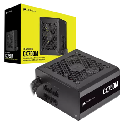 FUENTE DE PODER CORSAIR CX750M 750W CX-M SERIES 80 PLUS BRONZE SEMI-MODULAR LOW-NOISE