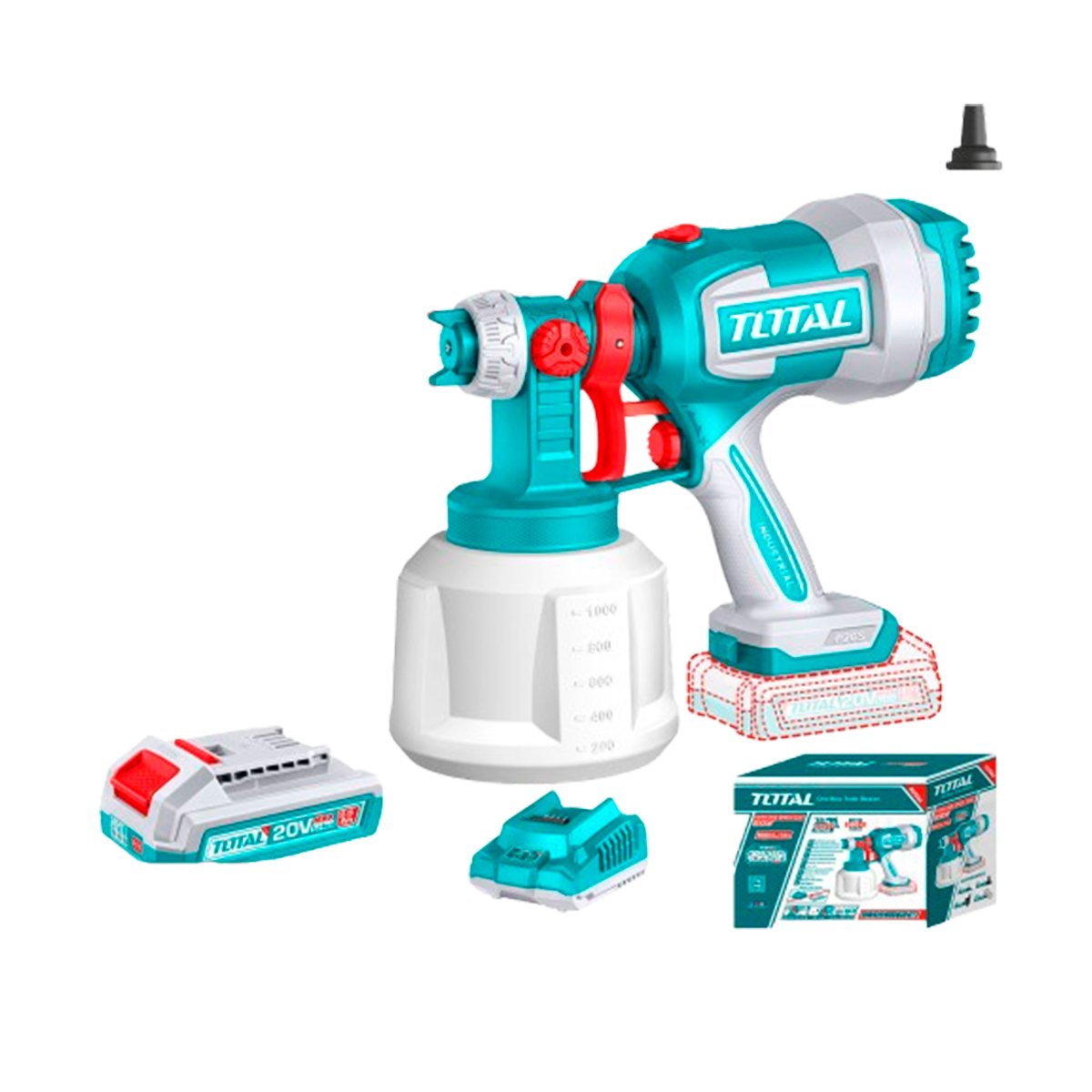 Total Pistola Pintar 20v 1000 con batería y Cargador