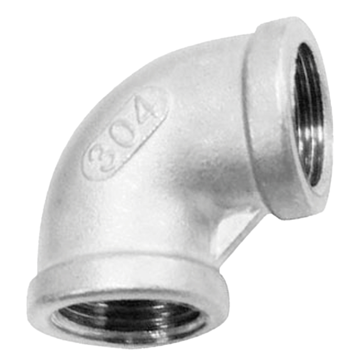 CODO ACERO INOX  1 2 X90 ROSCA 304 NPT