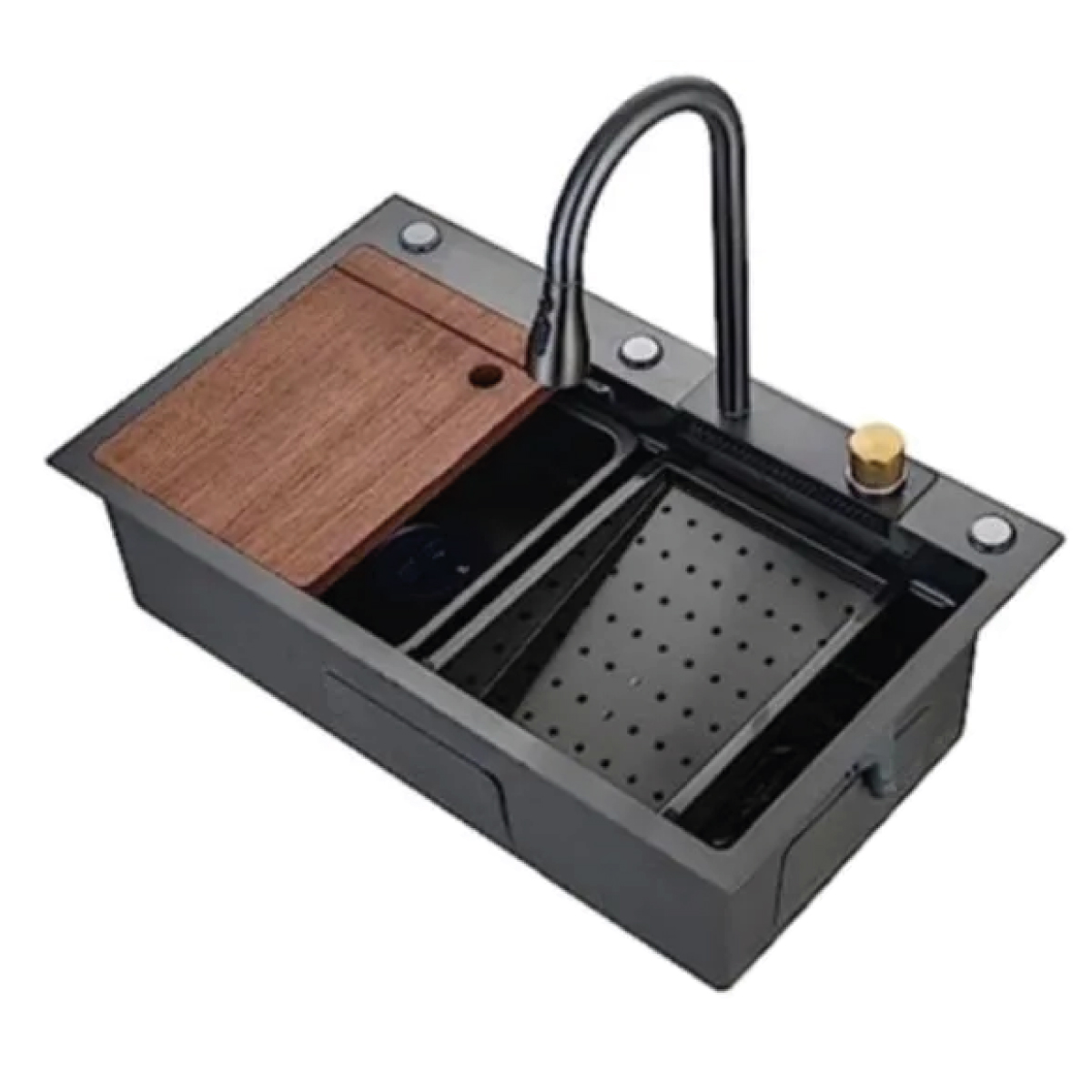 FREGADERO 75X46CM 1PZ. INOX  NEGRO SET LUXE 4FRID98