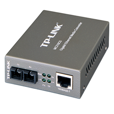 CONVERTIDOR DE FIBRA TP-LINK TPLINK TL-MC210CS MONOMODO SC 10/100/1000 GIGABIT 1 PUERTO RJ45 ALCANCE 1310 METROS