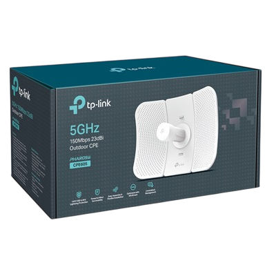 CPE RADIOENLACE TP-LINK TPLINK CPE605 OUTDOOR 5GHZ 150MBPS, ANT. 23DBI, 30KM , IP65 WEATHERPROOF, PA