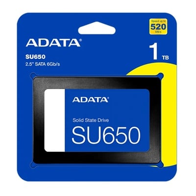 SSD DISCO SOLIDO ADATA 1 TB SU650 LAPTOP Y PC SATA 6GB-S 2.5INC 3D-NAND 3Y