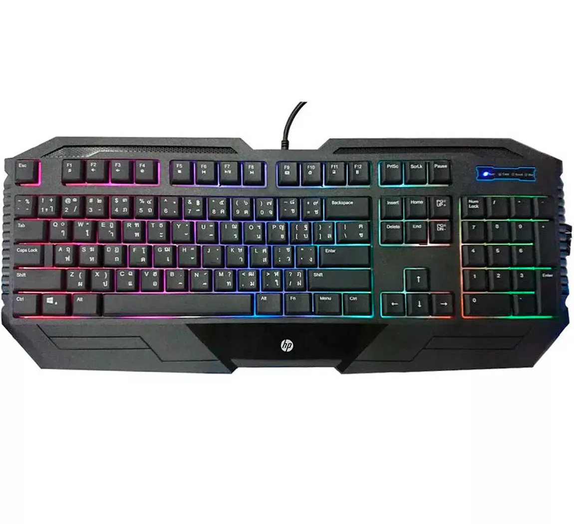 Hp Teclado Gamer Alámbrico Indicadores Led Atajos Multimedia